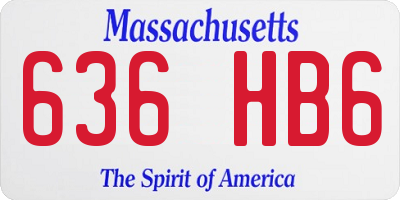 MA license plate 636HB6