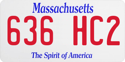 MA license plate 636HC2