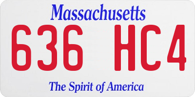 MA license plate 636HC4