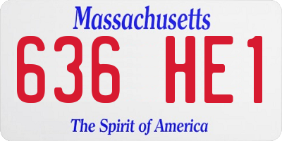 MA license plate 636HE1