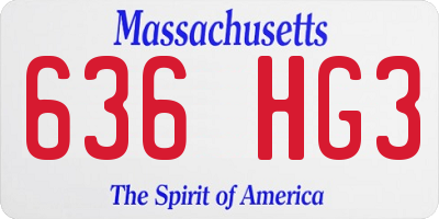 MA license plate 636HG3