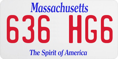 MA license plate 636HG6