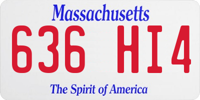 MA license plate 636HI4