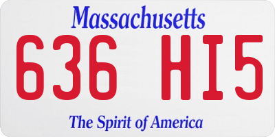 MA license plate 636HI5
