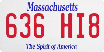 MA license plate 636HI8