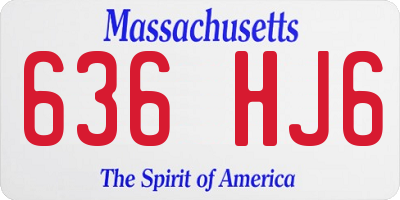 MA license plate 636HJ6