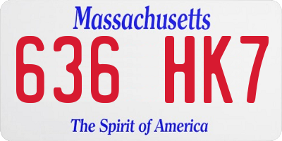 MA license plate 636HK7