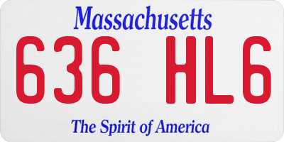 MA license plate 636HL6