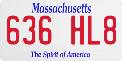 MA license plate 636HL8