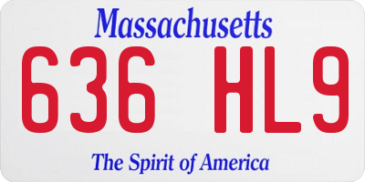 MA license plate 636HL9