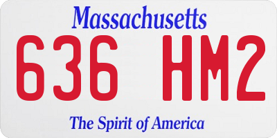 MA license plate 636HM2