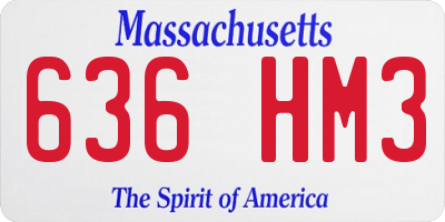 MA license plate 636HM3