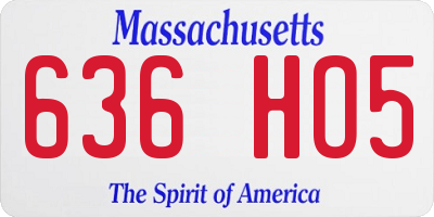 MA license plate 636HO5