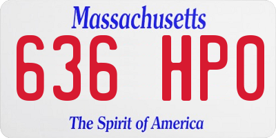 MA license plate 636HP0