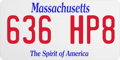 MA license plate 636HP8