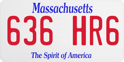 MA license plate 636HR6