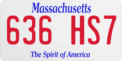 MA license plate 636HS7