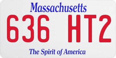 MA license plate 636HT2