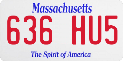 MA license plate 636HU5