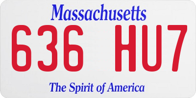 MA license plate 636HU7