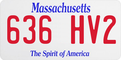 MA license plate 636HV2