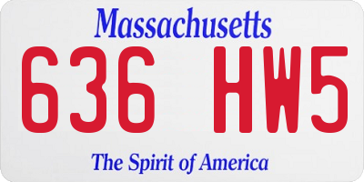 MA license plate 636HW5