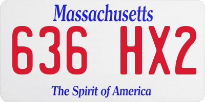 MA license plate 636HX2