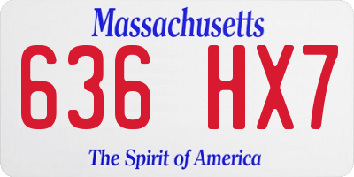 MA license plate 636HX7