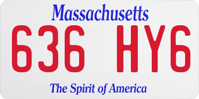 MA license plate 636HY6