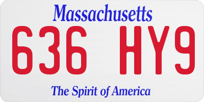 MA license plate 636HY9