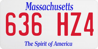MA license plate 636HZ4