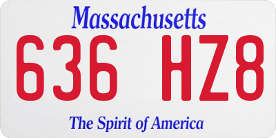 MA license plate 636HZ8