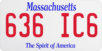 MA license plate 636IC6