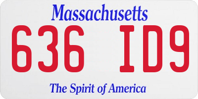 MA license plate 636ID9