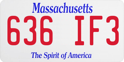 MA license plate 636IF3