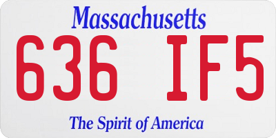 MA license plate 636IF5