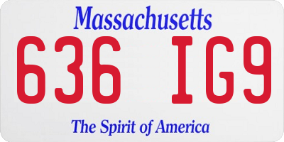 MA license plate 636IG9