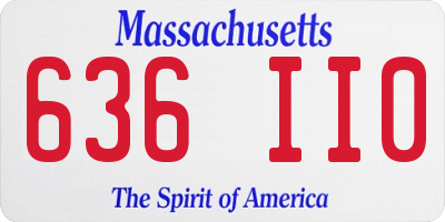 MA license plate 636II0