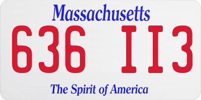 MA license plate 636II3