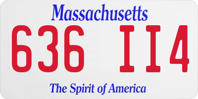 MA license plate 636II4