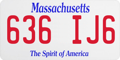 MA license plate 636IJ6