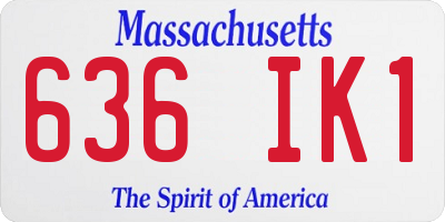 MA license plate 636IK1
