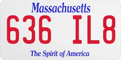 MA license plate 636IL8