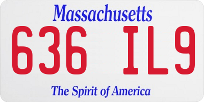 MA license plate 636IL9
