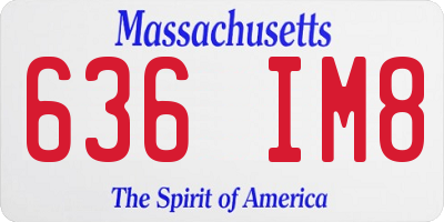 MA license plate 636IM8