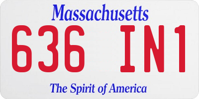 MA license plate 636IN1