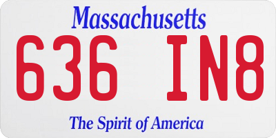 MA license plate 636IN8