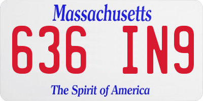 MA license plate 636IN9