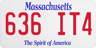 MA license plate 636IT4