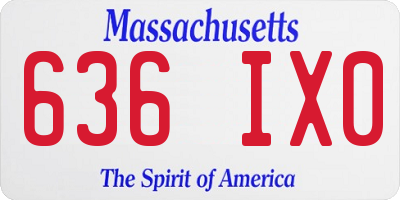 MA license plate 636IX0